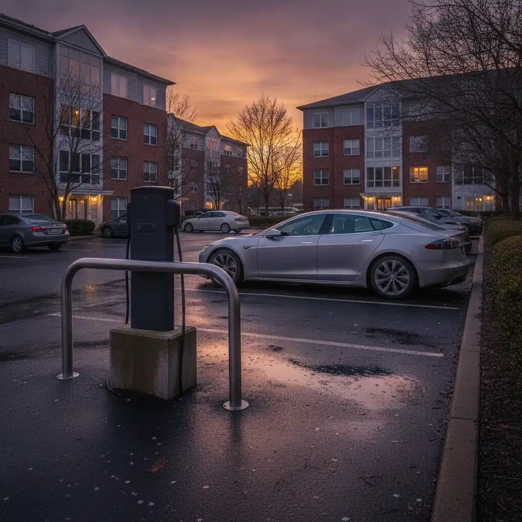 Lire la suite à propos de l’article Borne de recharge copropriété parking extérieur en 2026