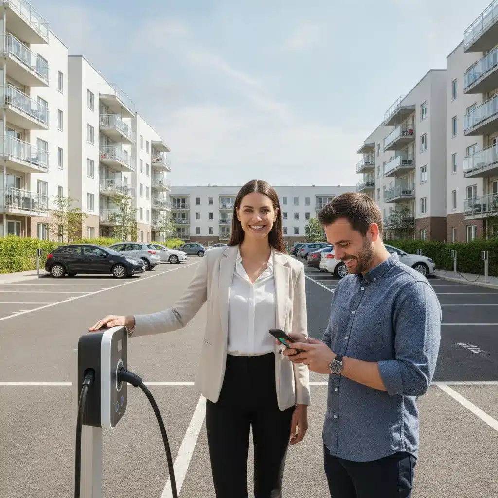 borne recharge copropriété parking extérieur